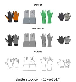 Vector design of glove and winter icon. Collection of glove and equipment stock symbol for web.