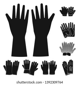 Vector design of glove and winter icon. Collection of glove and equipment vector icon for stock.