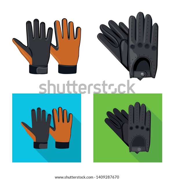 Vector design of glove and winter\
icon. Collection of glove and equipment vector icon for\
stock.