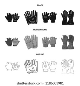 Vector design of glove and winter logo. Collection of glove and equipment stock symbol for web.