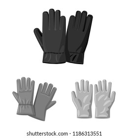 Vector design of glove and winter logo. Set of glove and equipment vector icon for stock.