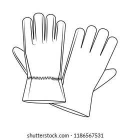 Vector design of glove and winter logo. Collection of glove and equipment stock vector illustration.
