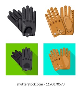 Vector design of glove and winter logo. Collection of glove and equipment vector icon for stock.