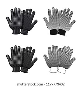 Vector design of glove and winter logo. Collection of glove and equipment vector icon for stock.