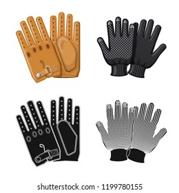 Vector design of glove and winter logo. Collection of glove and equipment stock symbol for web.