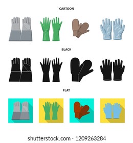 Vector design of glove and winter logo. Collection of glove and equipment stock symbol for web.