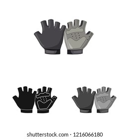 Vector design of glove and winter logo. Collection of glove and equipment stock symbol for web.