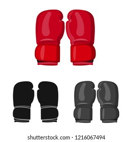 Vector design of glove and winter logo. Set of glove and equipment stock vector illustration.