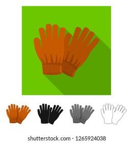 Vector design of glove and winter logo. Set of glove and equipment stock vector illustration.
