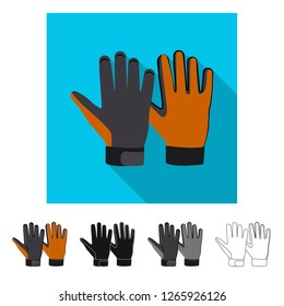 Vector design of glove and winter logo. Set of glove and equipment vector icon for stock.