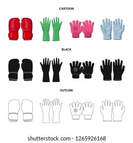 Vector design of glove and winter logo. Set of glove and equipment vector icon for stock.