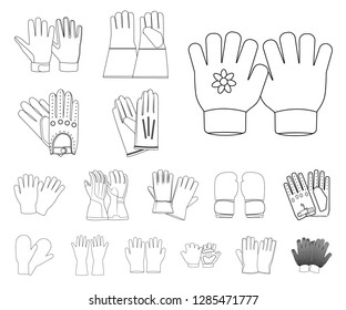 Vector design of glove and winter logo. Set of glove and equipment vector icon for stock.