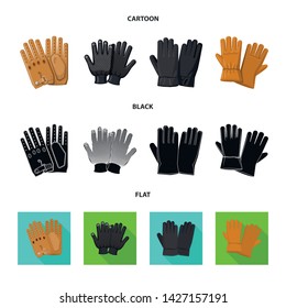 Vector design of glove and winter logo. Collection of glove and equipment vector icon for stock.