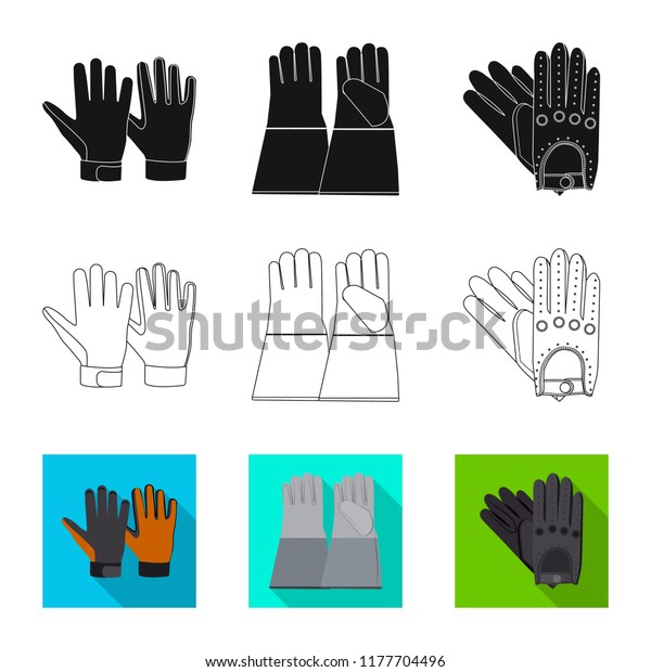 Vector design of glove and winter logo.\
Set of glove and equipment vector icon for\
stock.