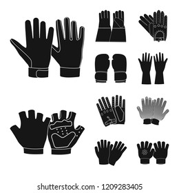 Vector design of glove and winter sign. Collection of glove and equipment vector icon for stock.