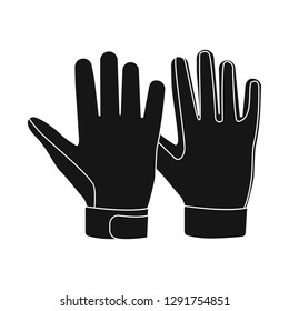 Vector design of glove and winter sign. Collection of glove and equipment stock vector illustration.