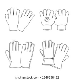 Vector design of glove and winter sign. Collection of glove and equipment stock symbol for web.