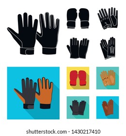 Vector design of glove and winter sign. Set of glove and equipment vector icon for stock.