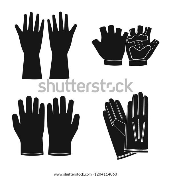 Vector design of glove and winter\
sign. Collection of glove and equipment vector icon for\
stock.