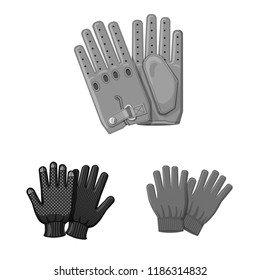Vector design of glove and winter symbol. Collection of glove and equipment vector icon for stock.