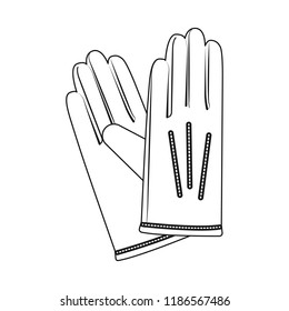 Vector design of glove and winter symbol. Set of glove and equipment stock symbol for web.