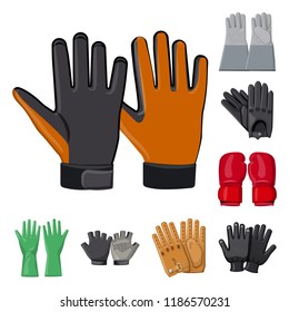 Vector design of glove and winter symbol. Set of glove and equipment vector icon for stock.