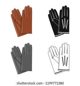 Vector design of glove and winter symbol. Collection of glove and equipment vector icon for stock.