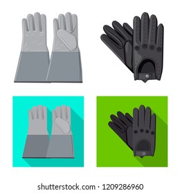 Vector design of glove and winter symbol. Collection of glove and equipment vector icon for stock.