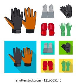 Vector design of glove and winter symbol. Collection of glove and equipment stock vector illustration.