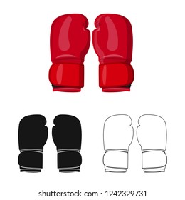 Vector design of glove and winter symbol. Set of glove and equipment stock vector illustration.