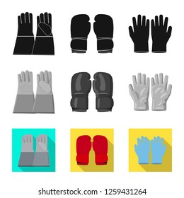 Vector design of glove and winter symbol. Collection of glove and equipment vector icon for stock.