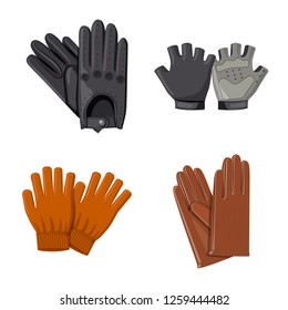 Vector design of glove and winter symbol. Collection of glove and equipment vector icon for stock.