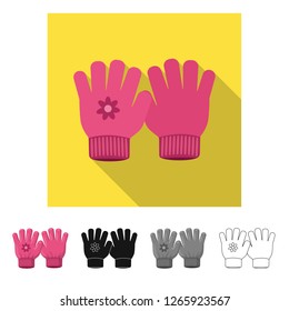 Vector design of glove and winter symbol. Collection of glove and equipment vector icon for stock.