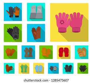 Vector design of glove and winter symbol. Set of glove and equipment stock vector illustration.