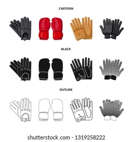 Vector design of glove and winter symbol. Set of glove and equipment vector icon for stock.
