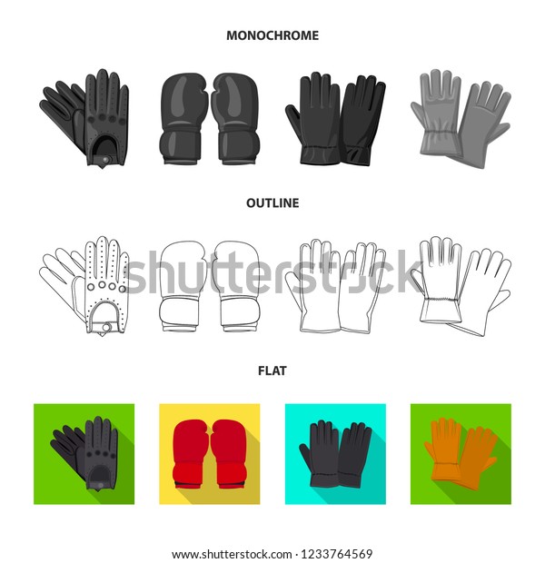 Vector design of glove and winter symbol.\
Set of glove and equipment stock symbol for\
web.