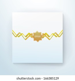 Vector design. Gold edition of a contemporary geometric minimal 3d frame template illustration with a decorative design graphics and an icon holder star for web & brochure & infographics or card.