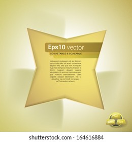 Vector design. Gold edition of a scalable illustration of a stylized abstract geometric paper background origami web or print element for a text box, for web, business brochure or universal use