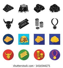 Vector design of  and gold  icon. Collection of  and golden stock vector illustration.