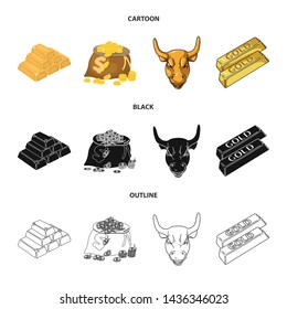 Vector design of and gold icon. Set of and golden stock symbol for web.