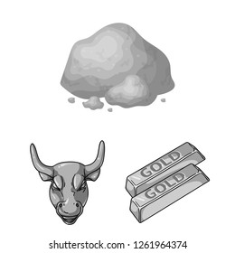 Vector design of gold  and ingot sign. Set of gold  and economics vector icon for stock.