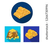 Vector design of gold  and ingot symbol. Set of gold  and economics stock vector illustration.