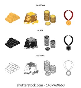 Vector design of and gold sign. Collection of and golden vector icon for stock.