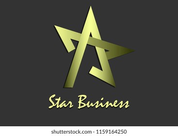 Vektordesign des goldenen Sterns-Logos für Unternehmen 