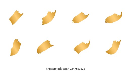 Vector design of golden brush element. ink brush stroke, line, or texture.