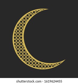 
Vector design of a golden crescent. Islamic illustration design for Ramadan.