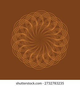 Vector design of a golden dotted geometric shaped flower Gradient Color Mandla Vector