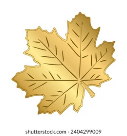Vector design of a golden leaf on white background 