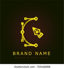 Vector Design golden metallic logo
