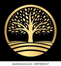 Vector design of a golden tree 